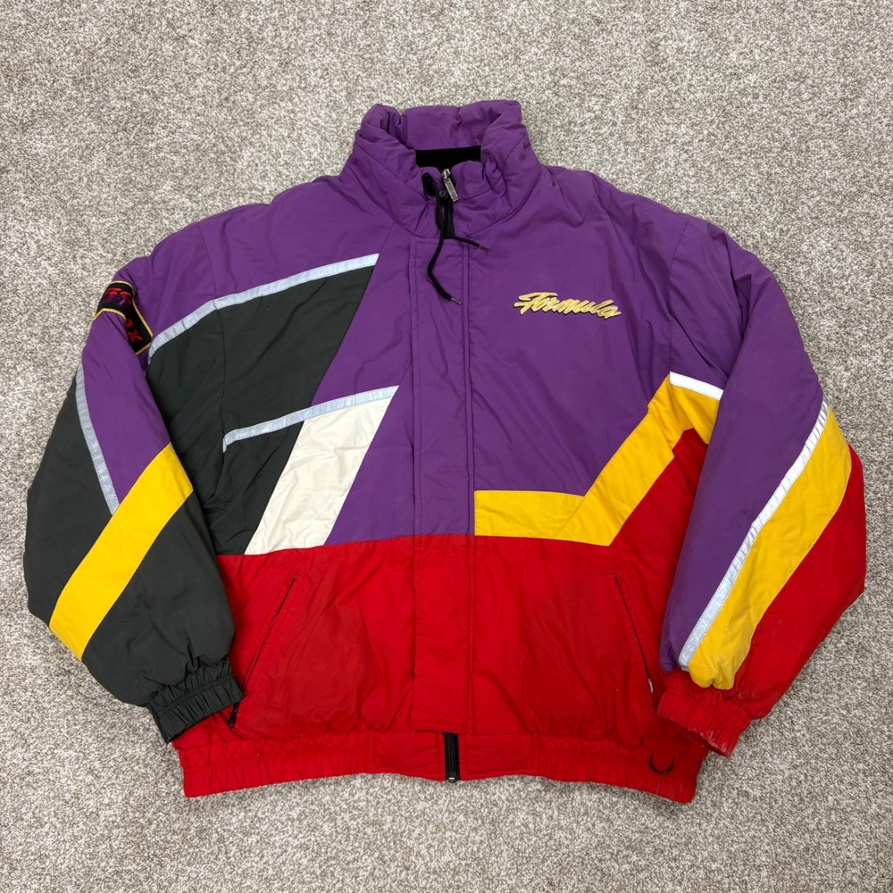 Vintage 90s Ski-Doo Formula Snowmobile Racing Jacket Rotax Engine Bombardier XL
